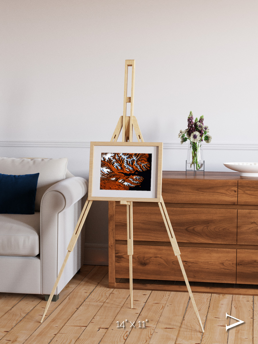 Striped Coast, Eyjafjörður Framed & Mounted Print