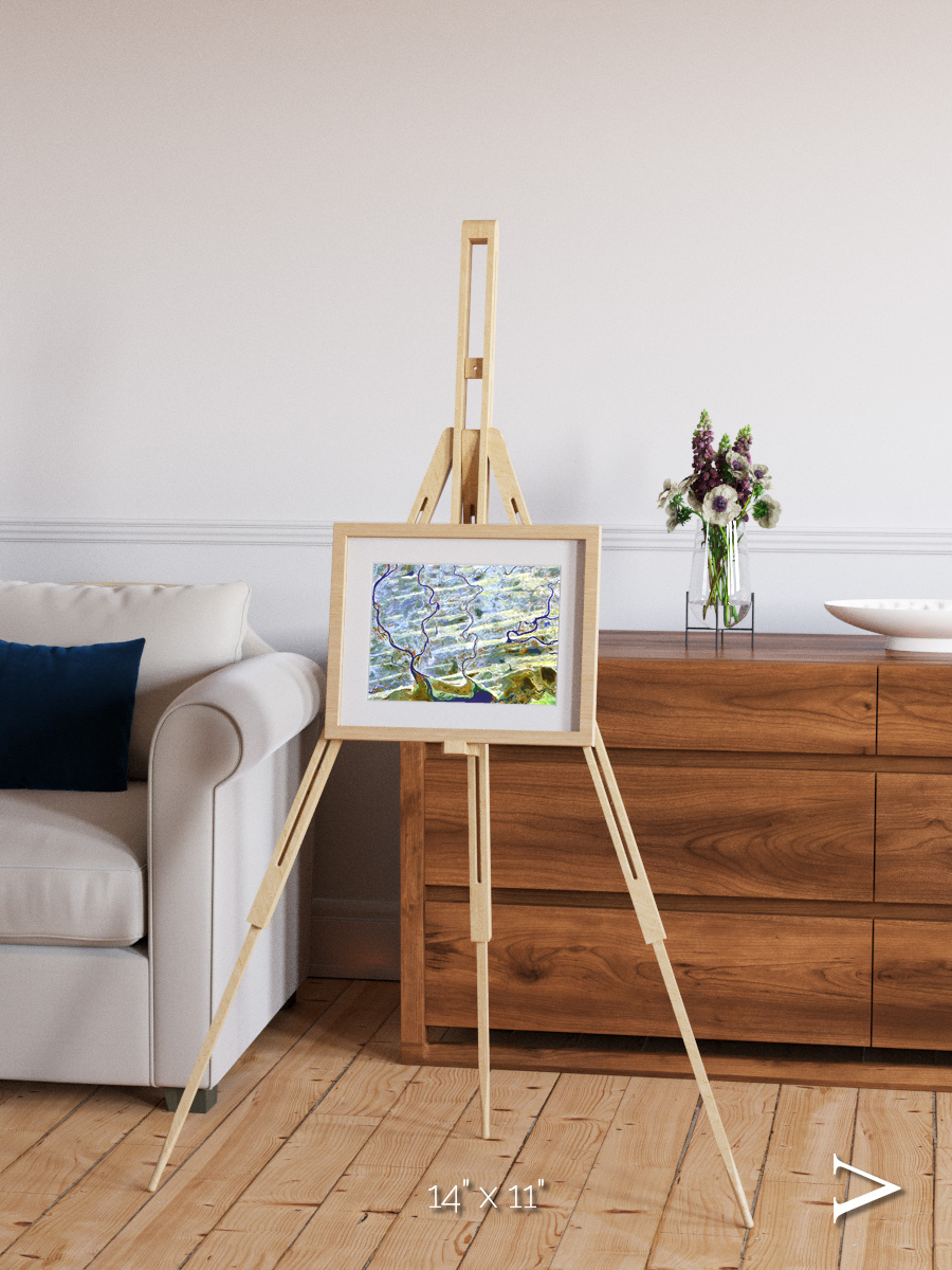 Islands in Blue, Niger River Framed & Mounted Print