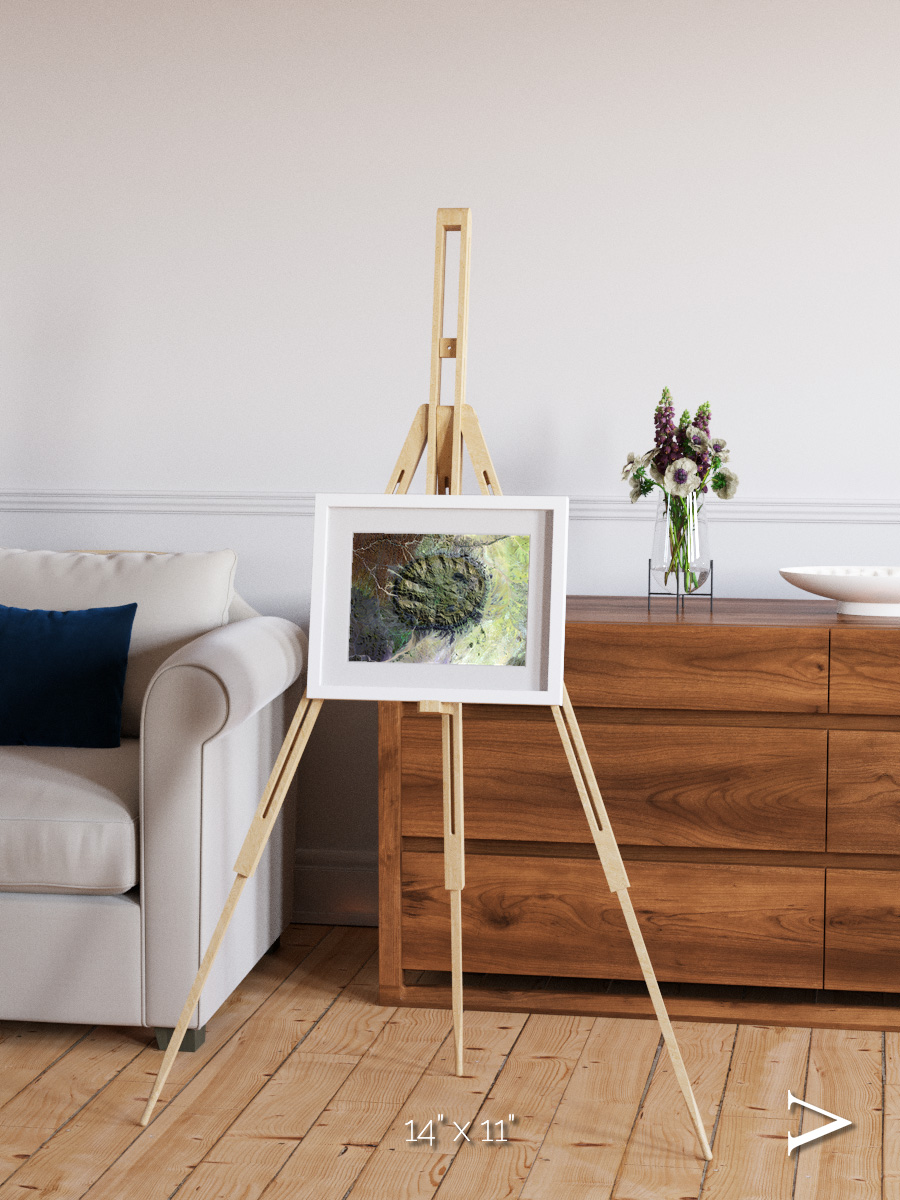 Windwritten Dunes, Brandberg Massif Framed & Mounted Print