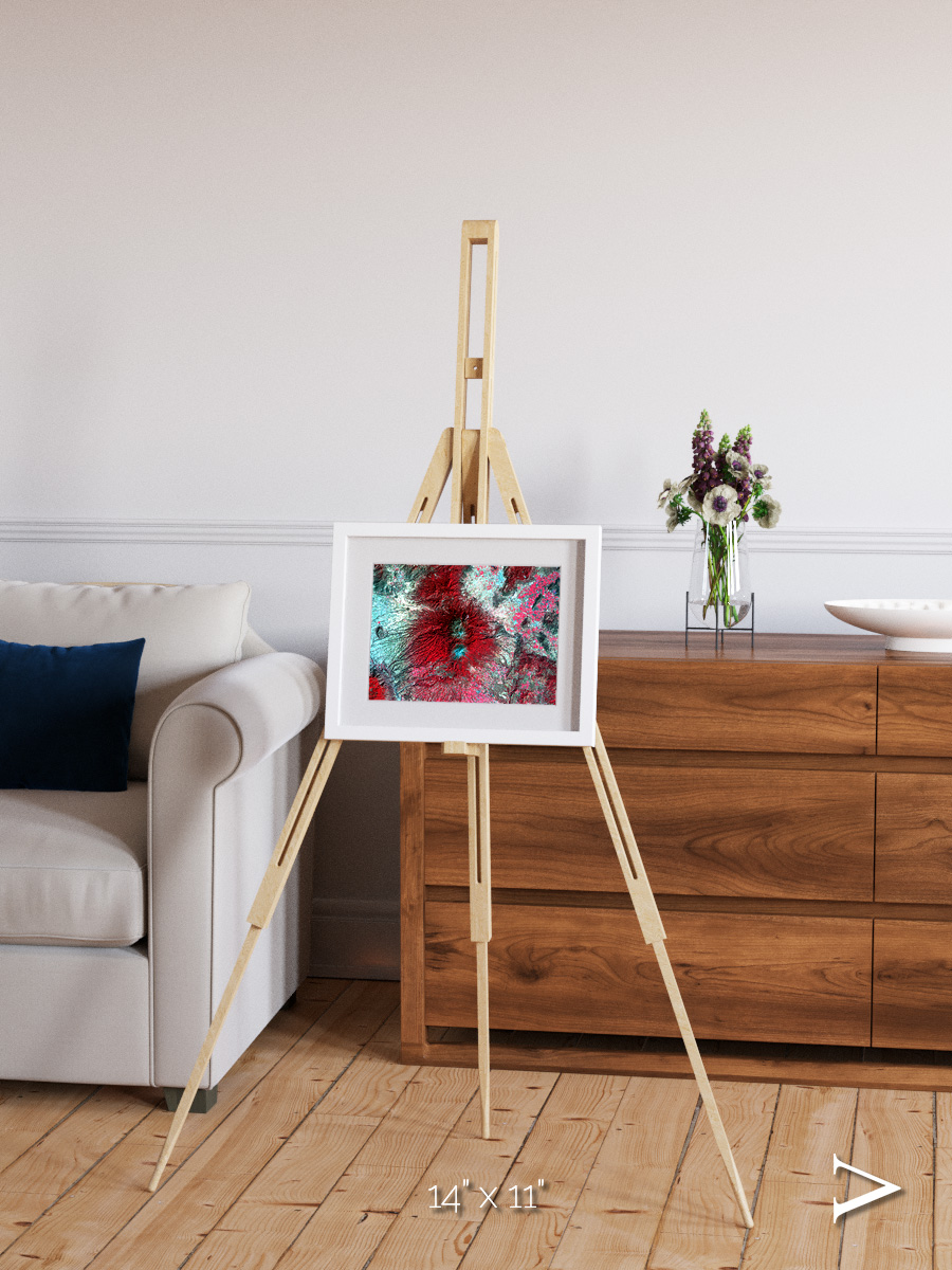 Lava Lines, Colima Volcano Framed & Mounted Print
