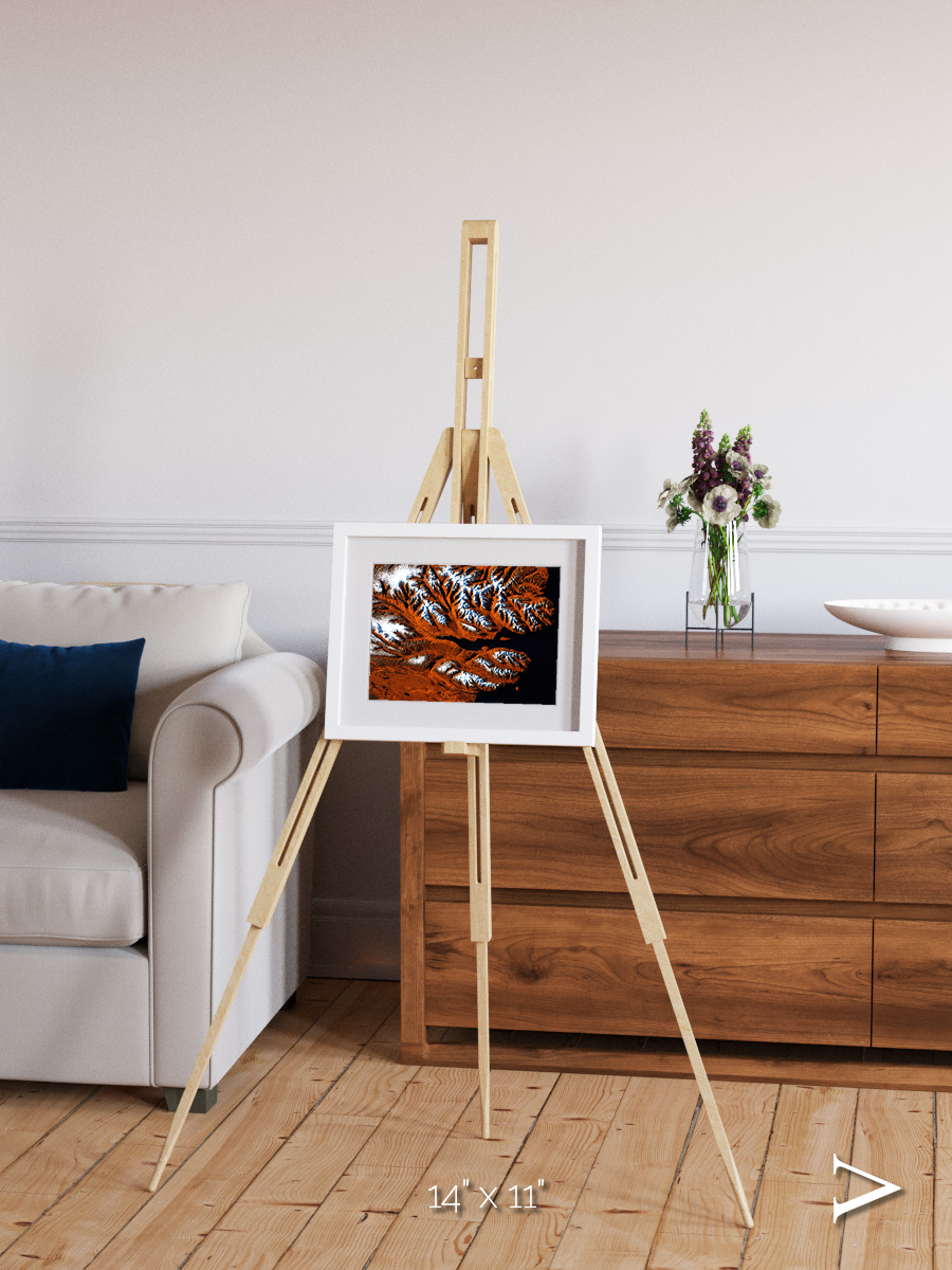 Striped Coast, Eyjafjörður Framed & Mounted Print