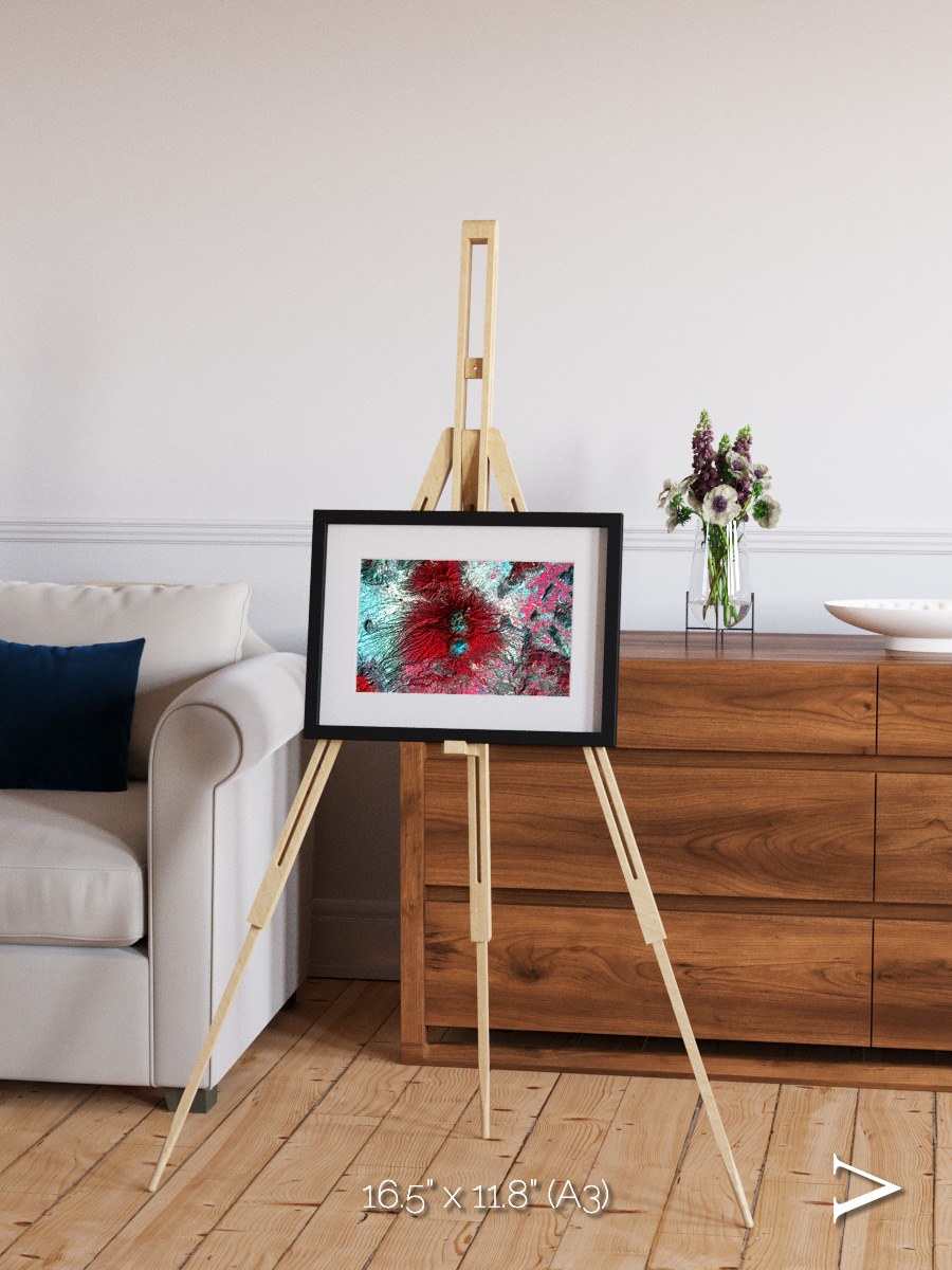Lava Lines, Colima Volcano Framed & Mounted Print