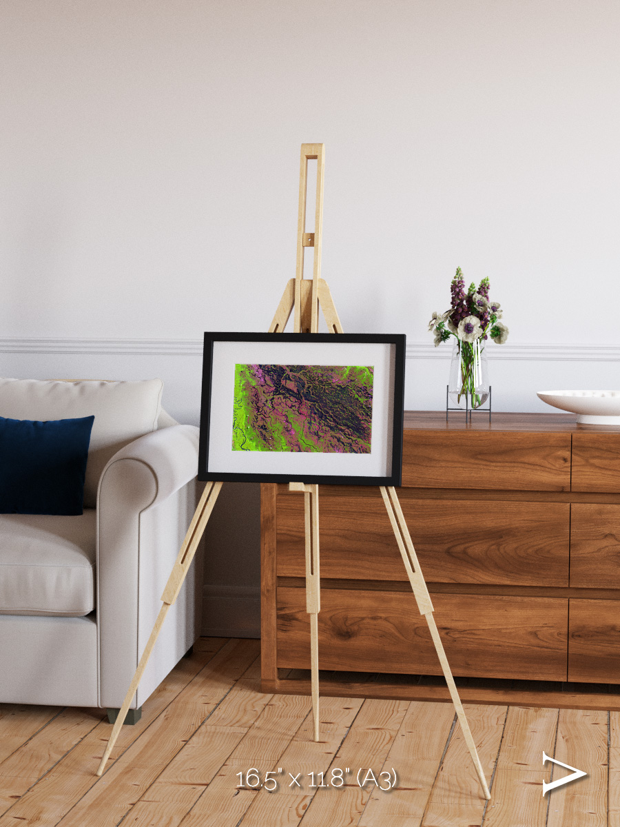Channel Lines, Demini River Framed & Mounted Print