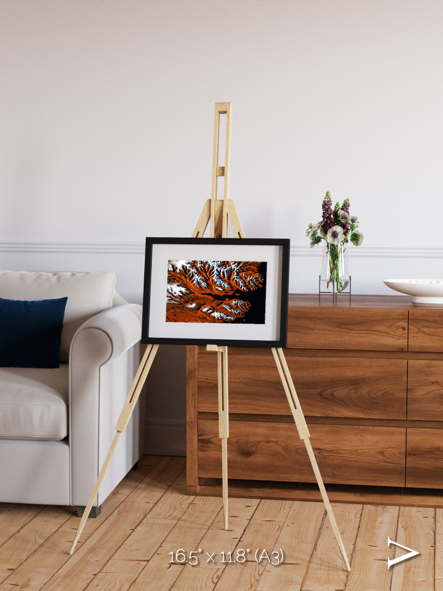 Striped Coast, Eyjafjörður Framed & Mounted Print