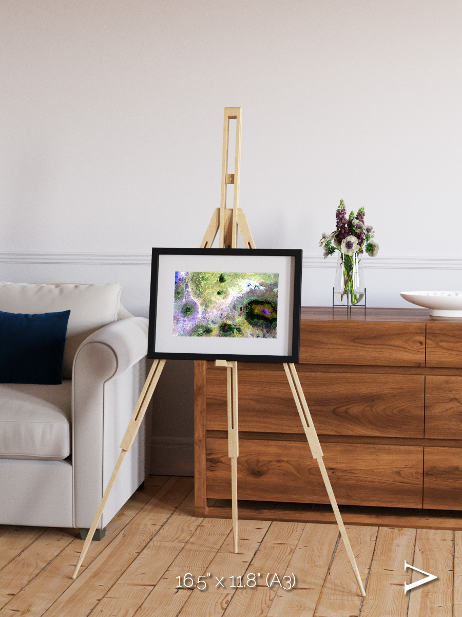 Folded Ridges, Kilimanjaro Framed & Mounted Print