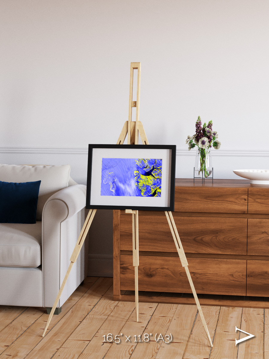 Islands in Snow, High Arctic Framed & Mounted Print