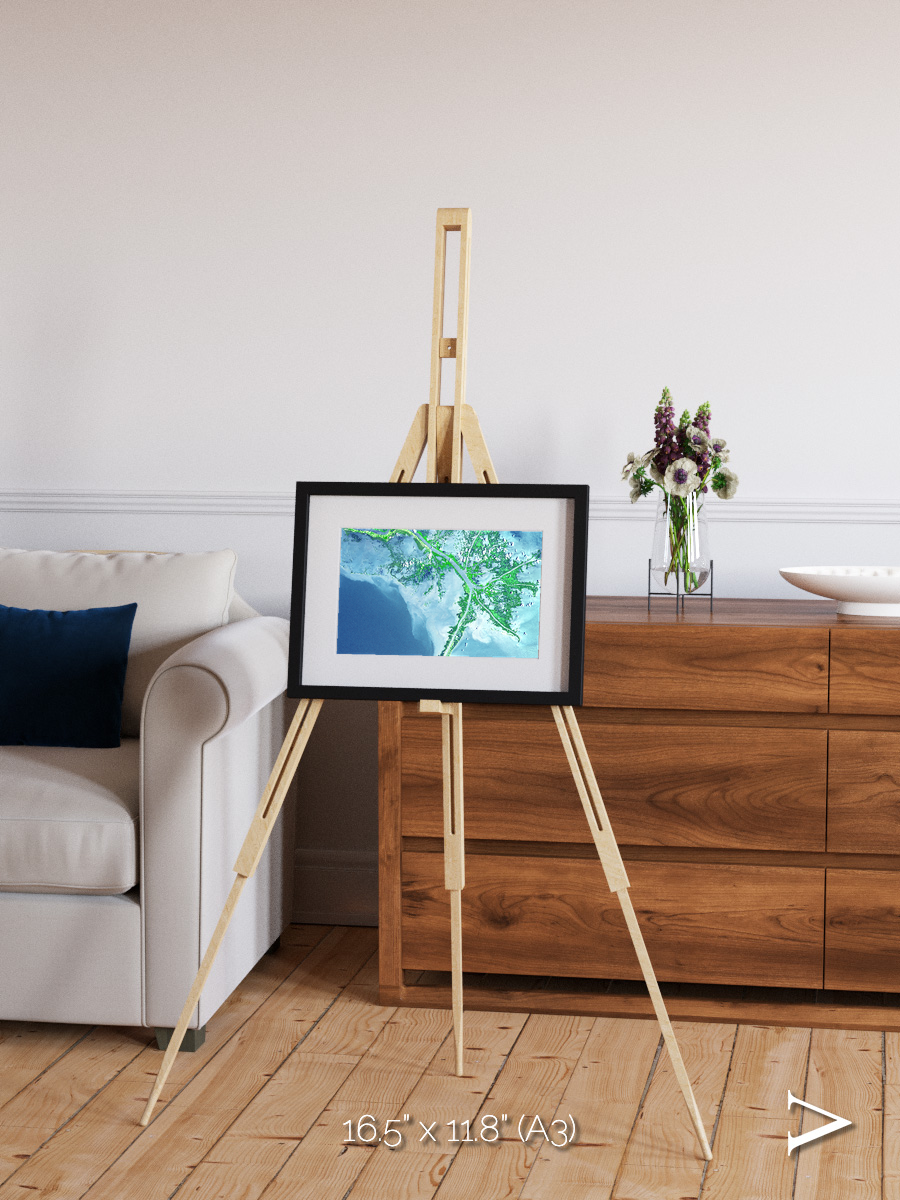 Arid Mosaic, Mississippi River Delta Framed & Mounted Print