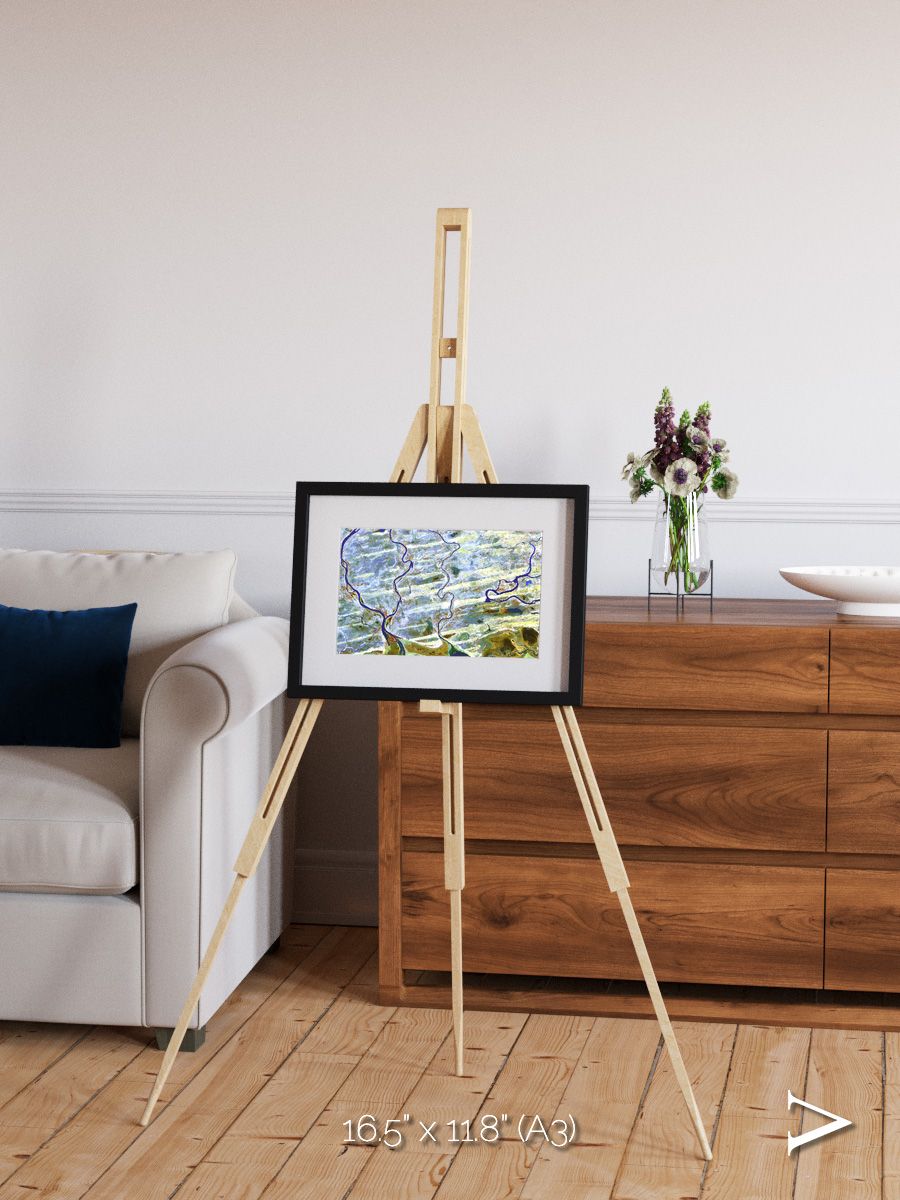 Islands in Blue, Niger River Framed & Mounted Print
