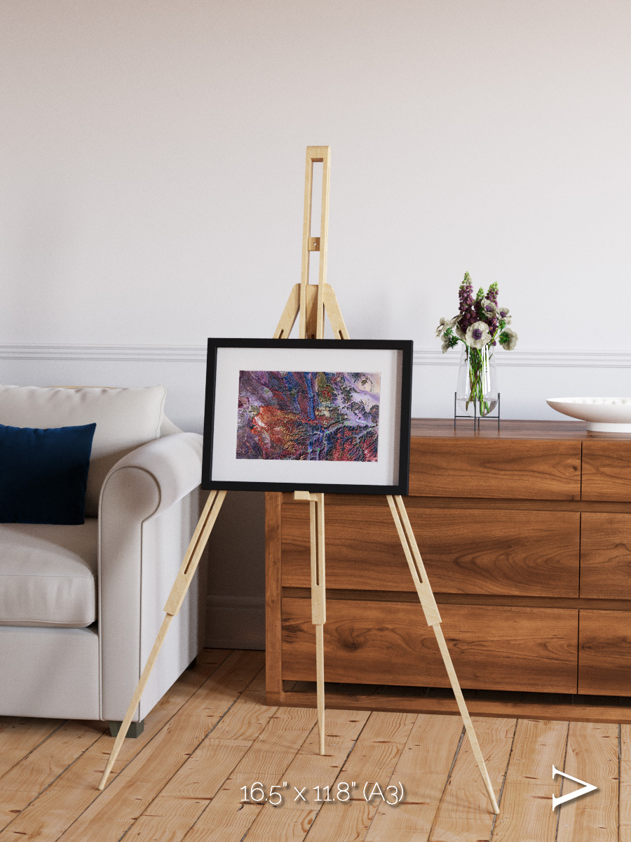 Geologic Tapestry, Asharah Fault Zone Framed & Mounted Print