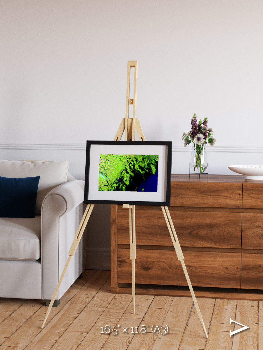 Delta Mosaic, Volga River Delta Framed & Mounted Print