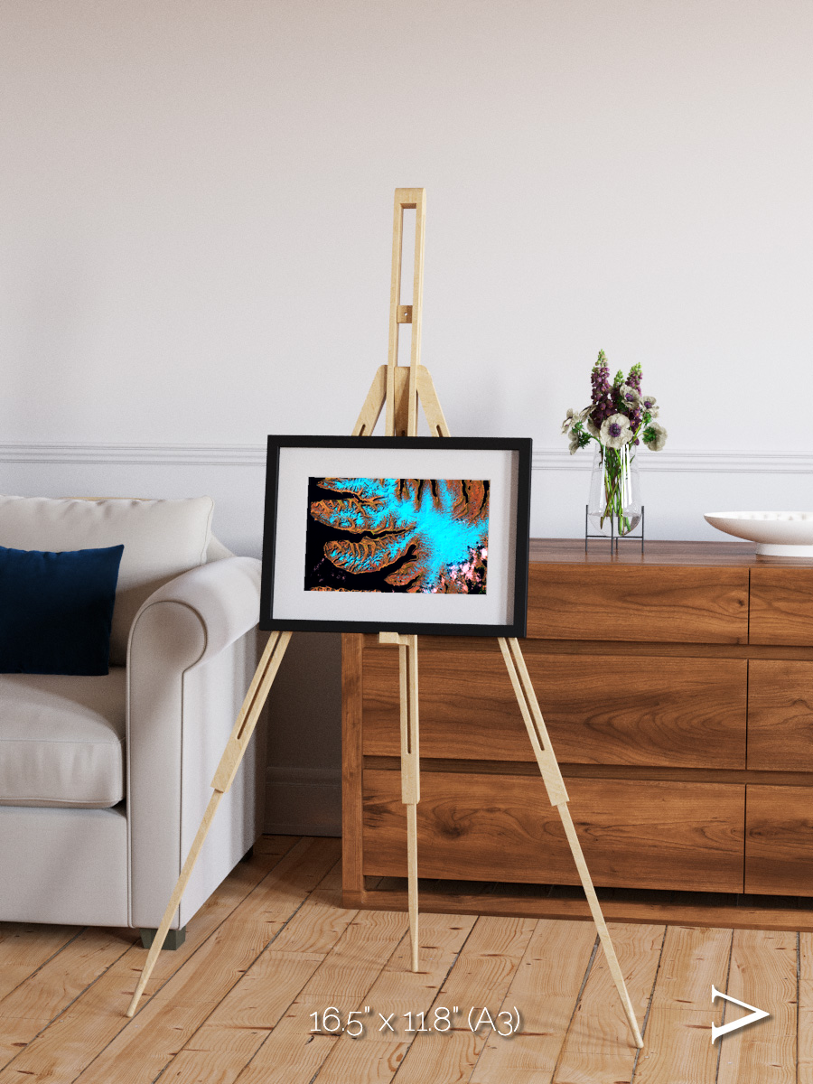 Frozen Currents, West Fjords Framed & Mounted Print