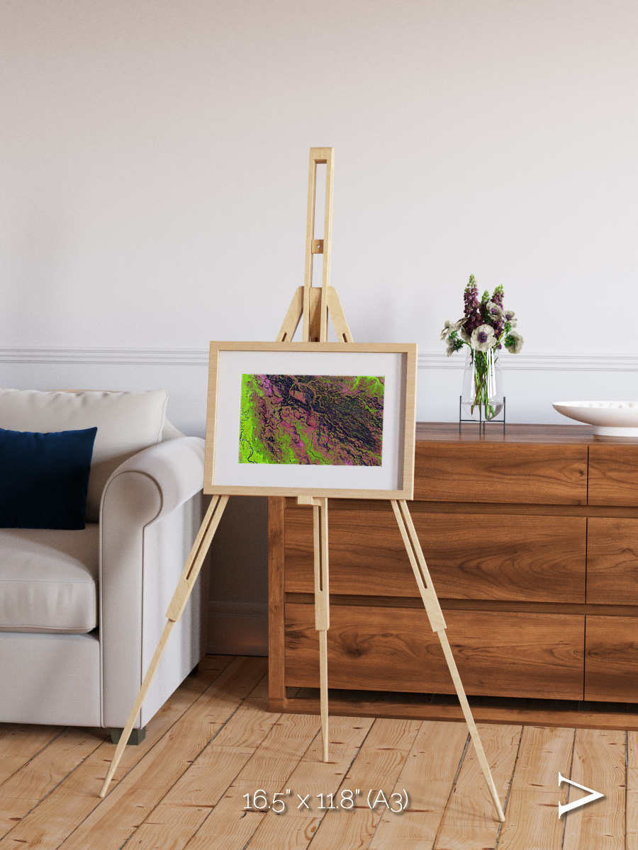 Channel Lines, Demini River Framed & Mounted Print