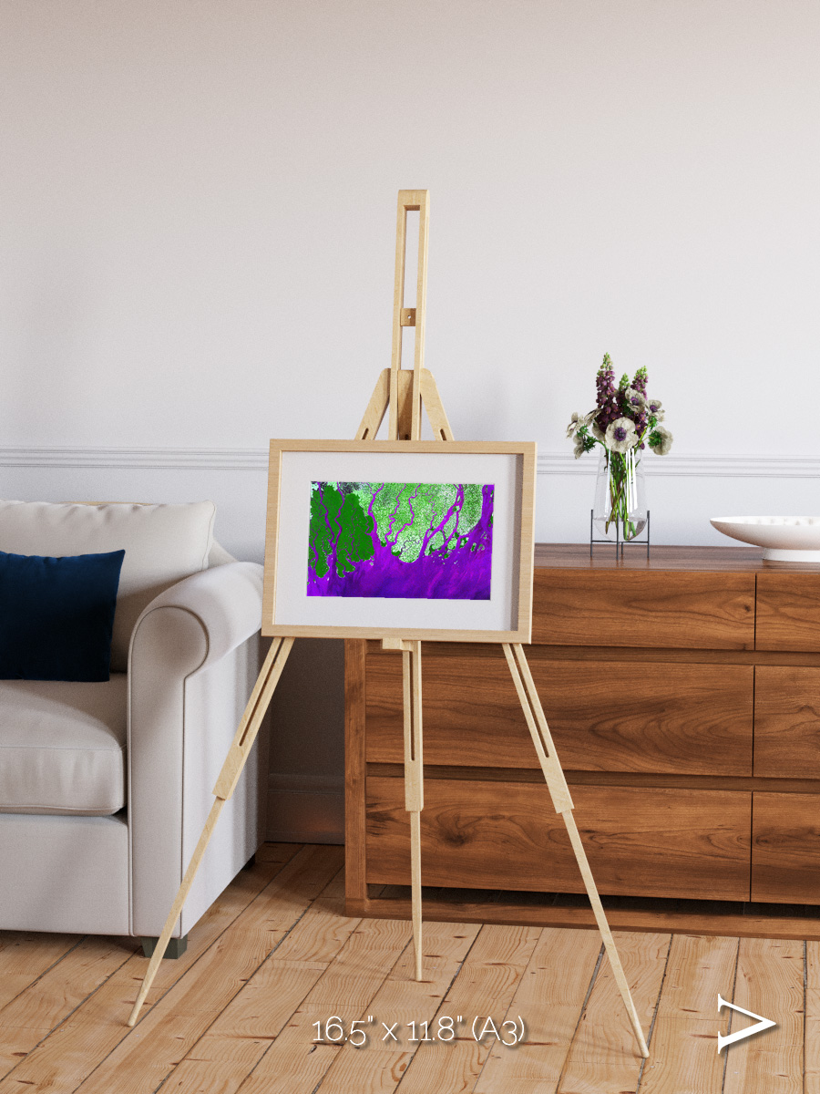 Delta Mosaic, Ganges River Delta Framed & Mounted Print