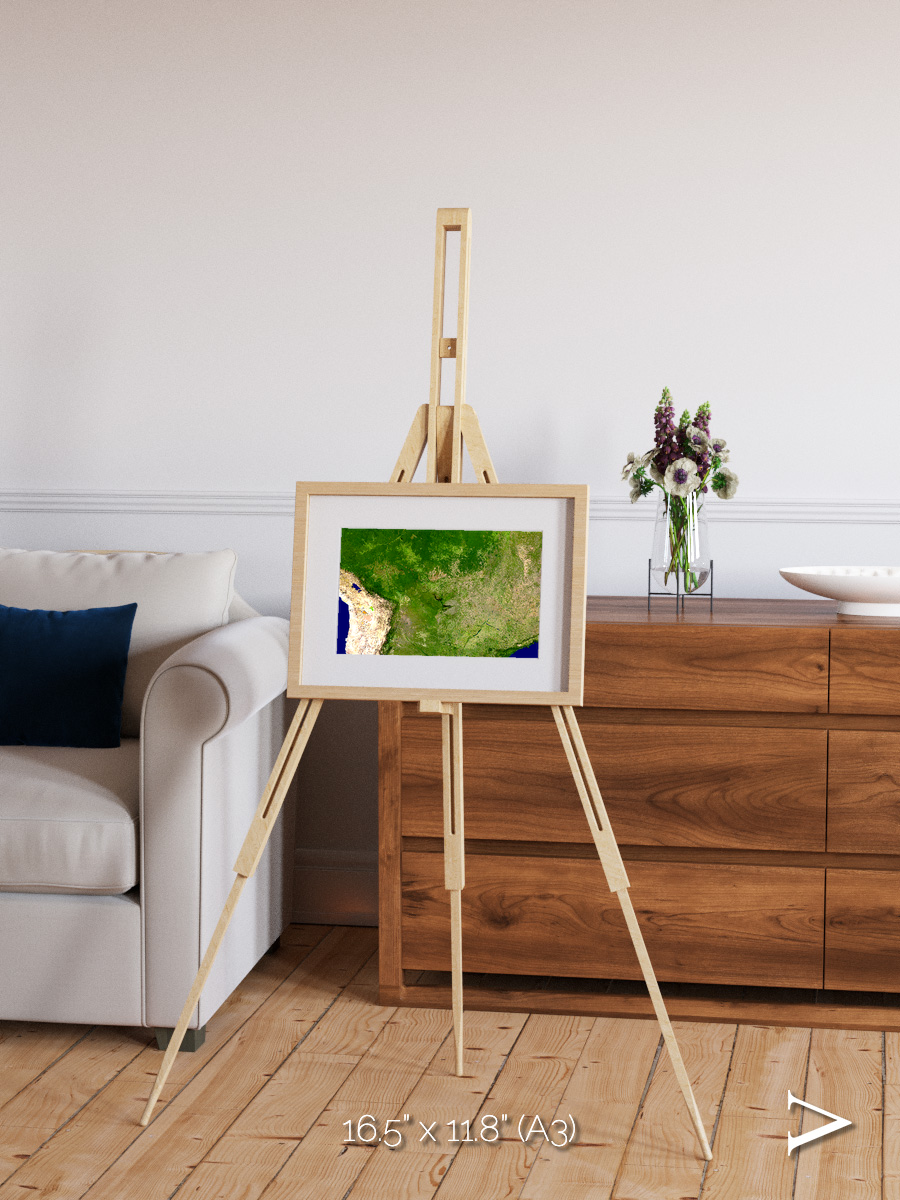 Ribbon River, South America Framed & Mounted Print