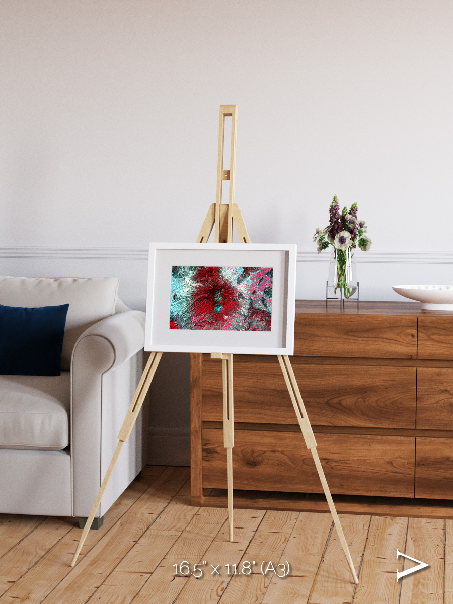 Lava Lines, Colima Volcano Framed & Mounted Print