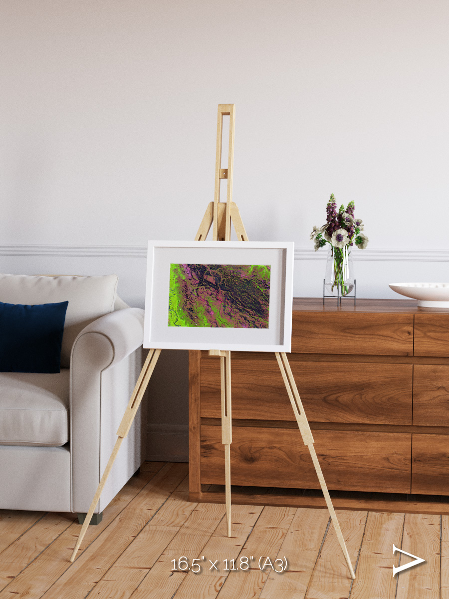 Channel Lines, Demini River Framed & Mounted Print