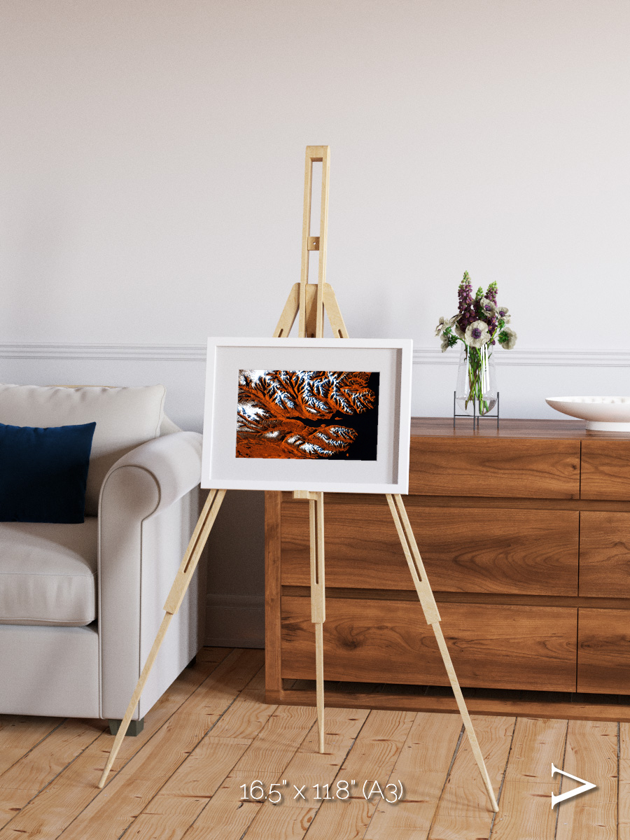 Striped Coast, Eyjafjörður Framed & Mounted Print