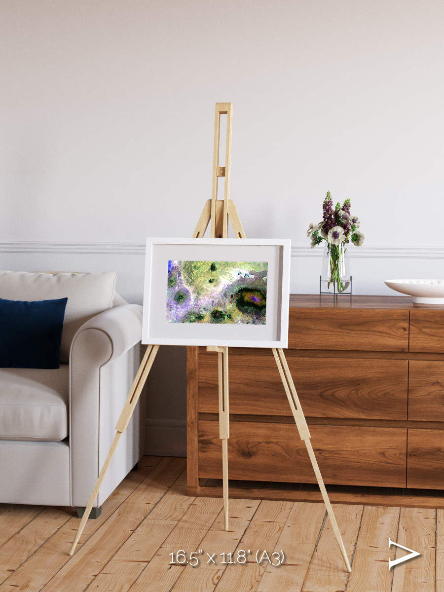 Folded Ridges, Kilimanjaro Framed & Mounted Print