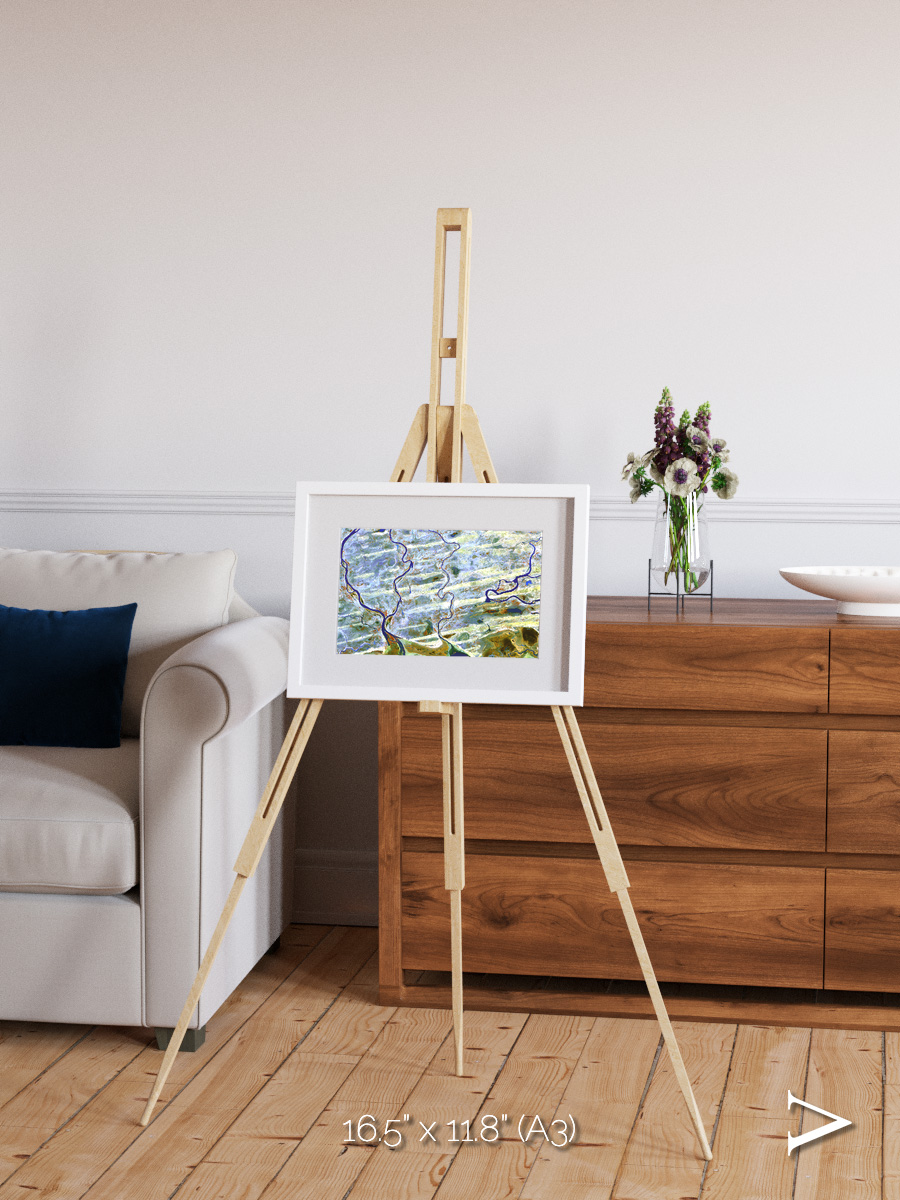 Islands in Blue, Niger River Framed & Mounted Print