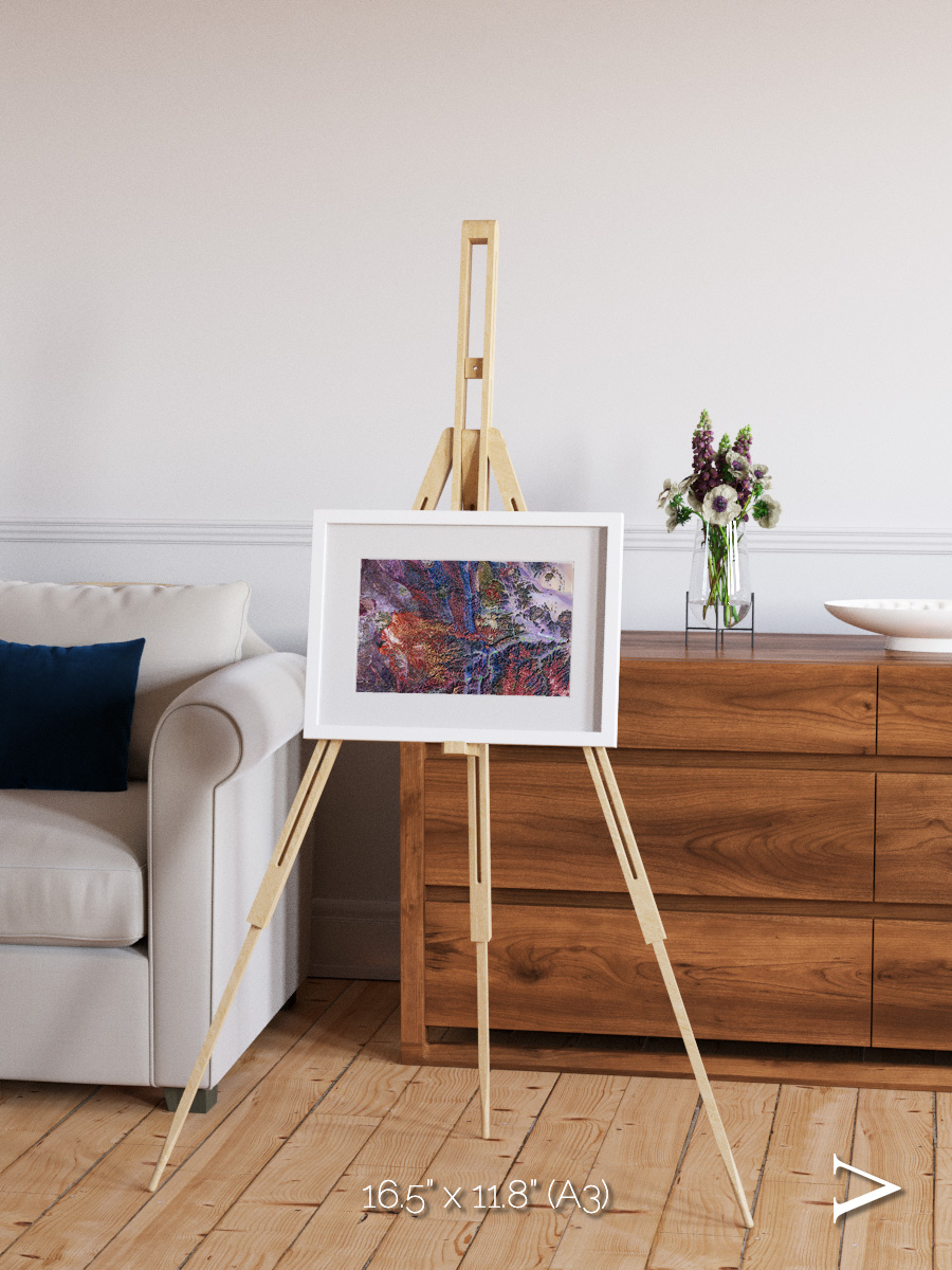 Geologic Tapestry, Asharah Fault Zone Framed & Mounted Print