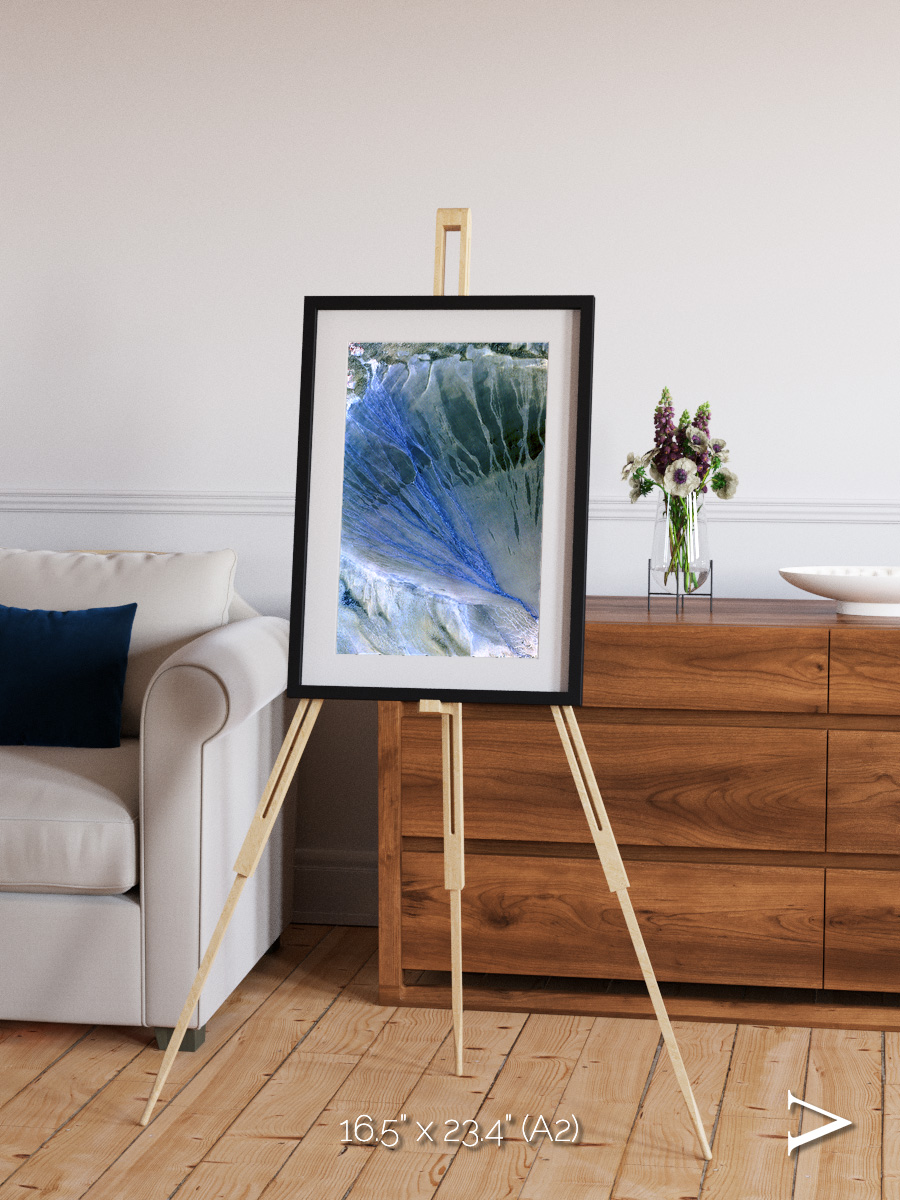 Sunlit Dunes, Alluvial Fan Framed & Mounted Print