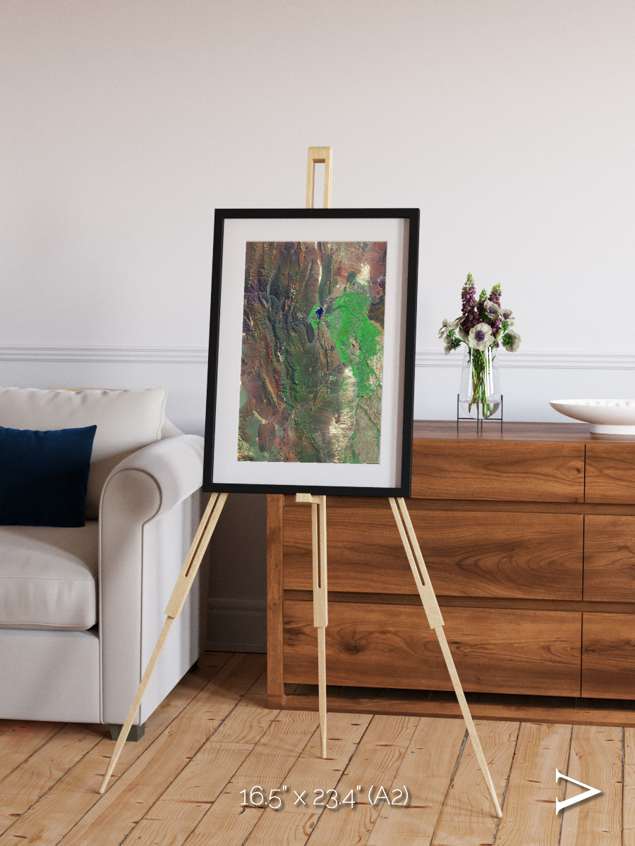 Channel Lines, Barreal Blanco Framed & Mounted Print
