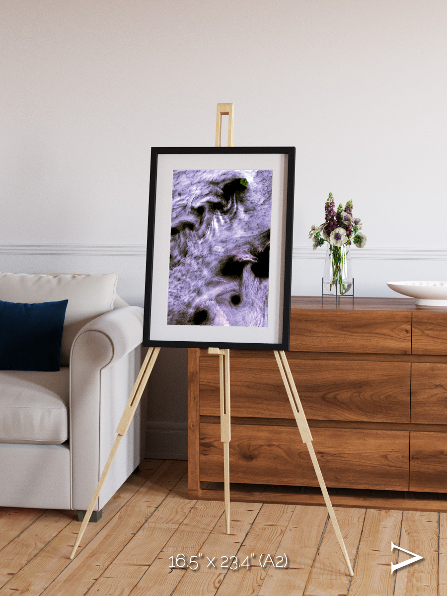 Vortices over Broutona, Kuril Islands Framed & Mounted Print