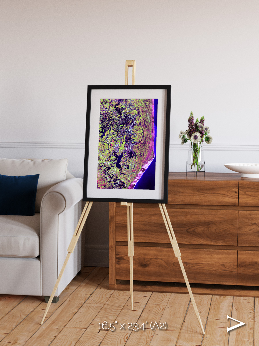 Wetland Mosaic, Cabo San Antonio Framed & Mounted Print
