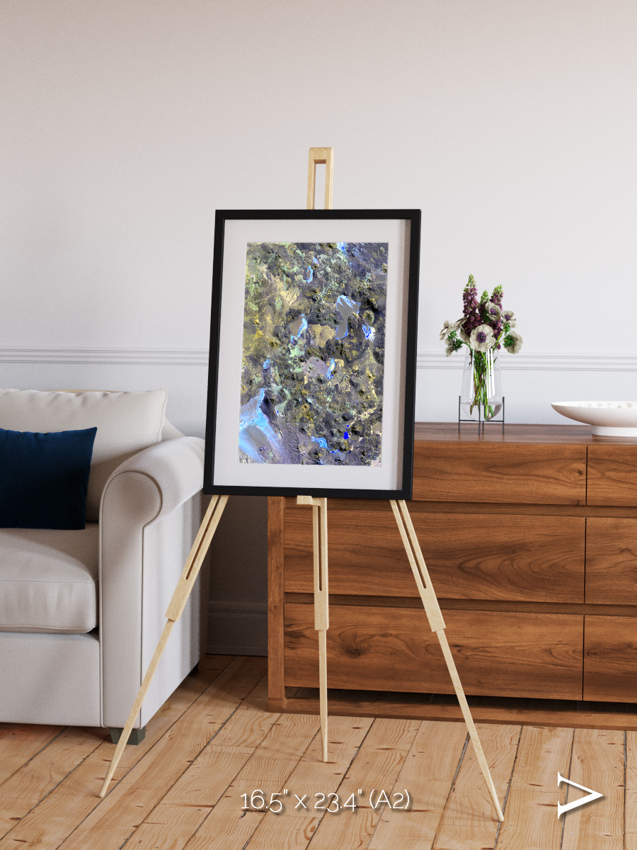Lava Lines, Chilean Volcanoes Framed & Mounted Print