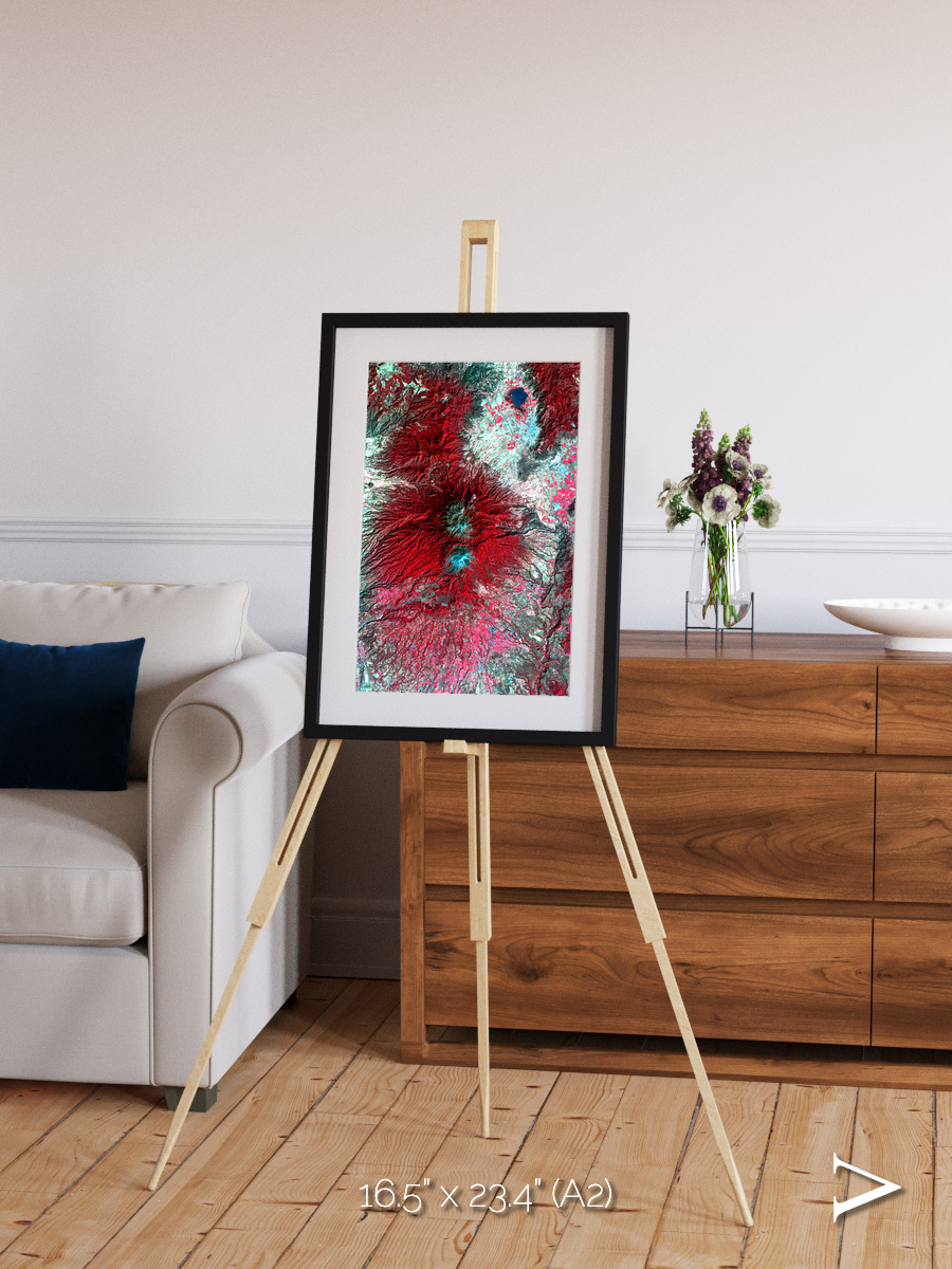 Lava Lines, Colima Volcano Framed & Mounted Print