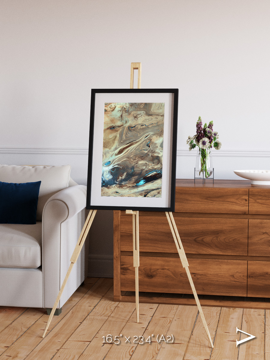 Saline Patterns, Dasht-e Kevir Framed & Mounted Print
