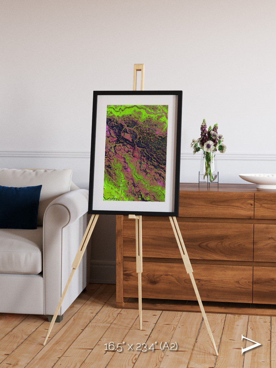 Channel Lines, Demini River Framed & Mounted Print