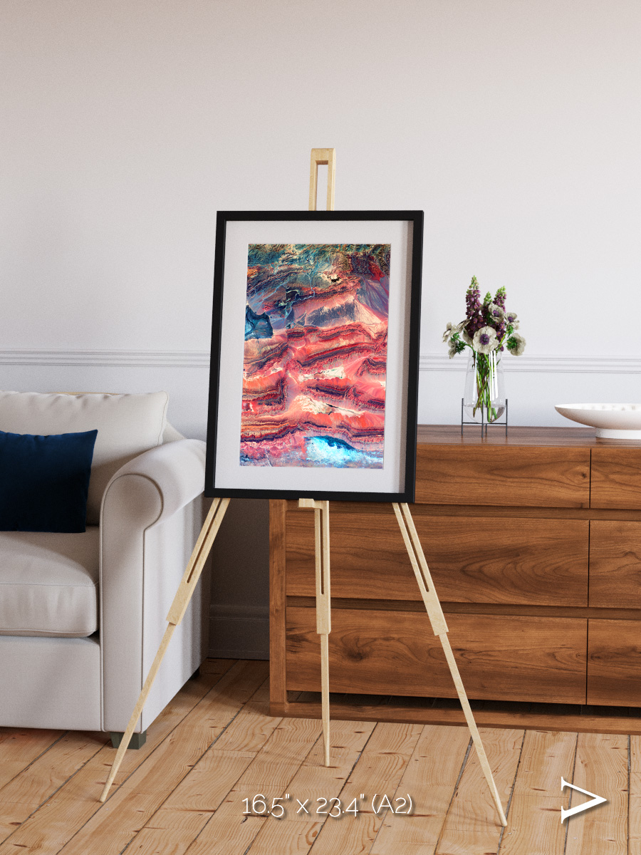Fractured Earth, Western China Framed & Mounted Print