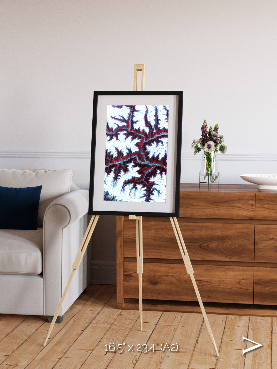 Ribbon River, Himalayas Framed & Mounted Print