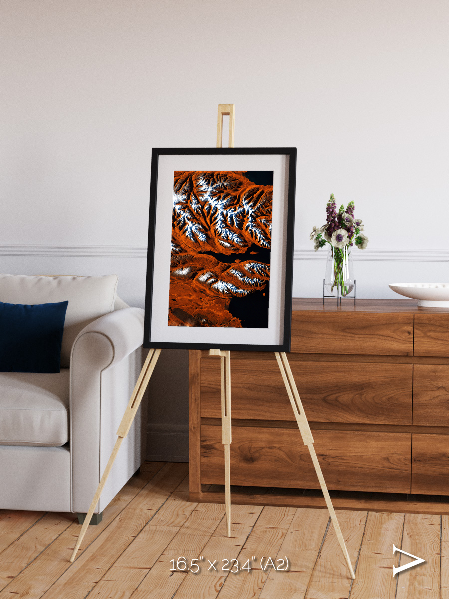Striped Coast, Eyjafjörður Framed & Mounted Print
