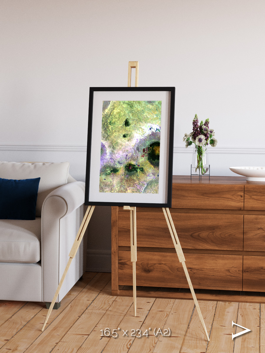 Folded Ridges, Kilimanjaro Framed & Mounted Print