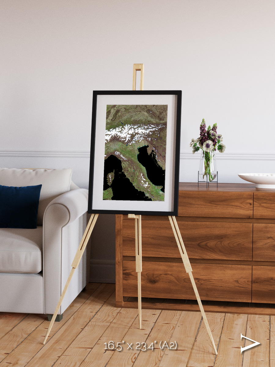 Tidal Patterns, Mediterranean Sea Framed & Mounted Print