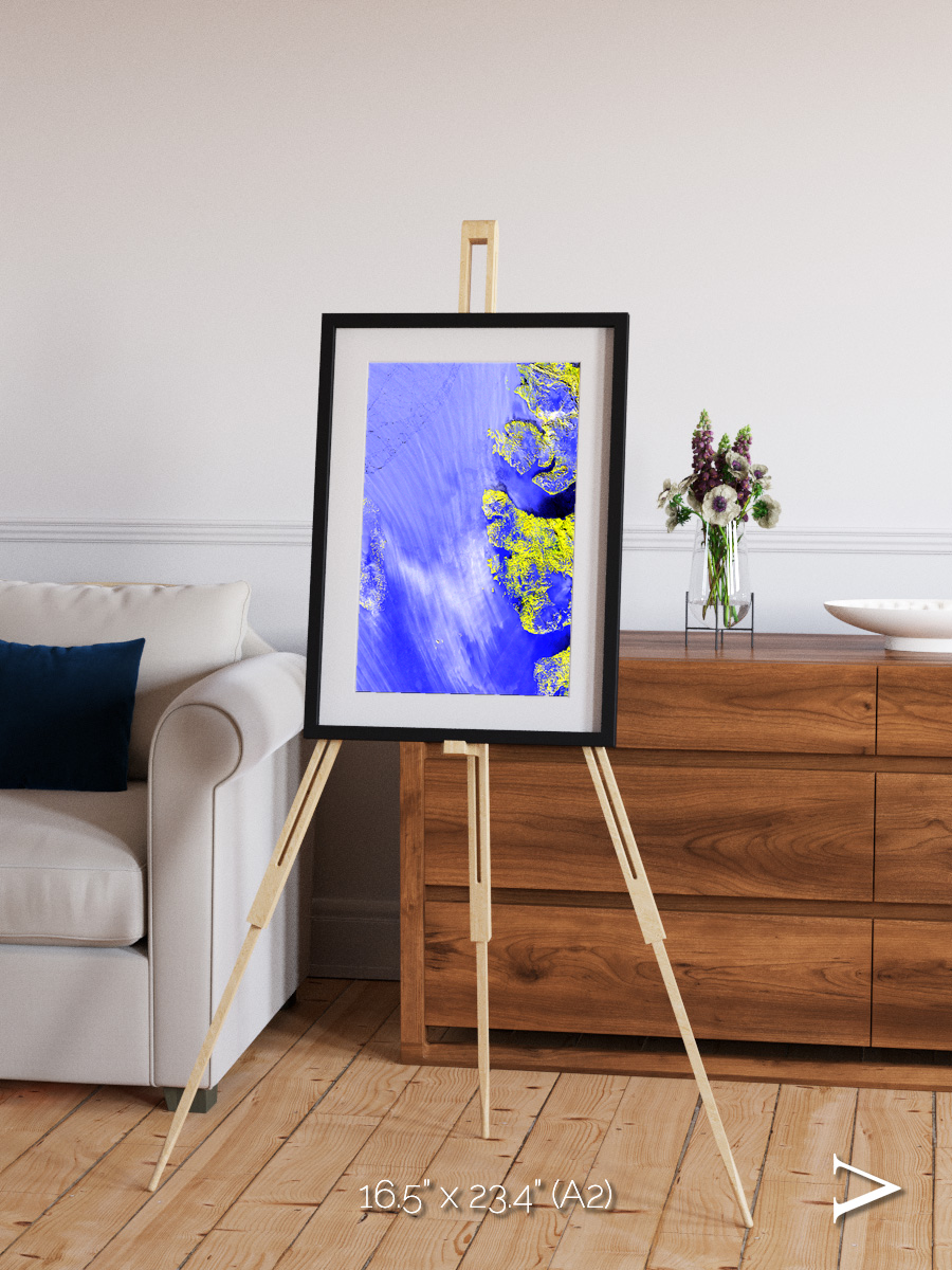 Islands in Snow, High Arctic Framed & Mounted Print
