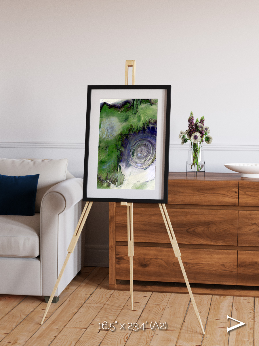 Dormant Giants, Richat Structure Framed & Mounted Print
