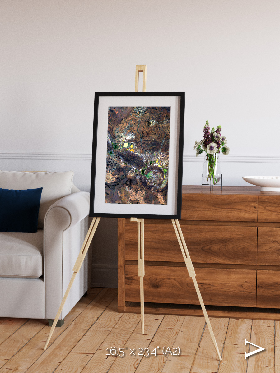 Ancient Impact, Shoemaker Crater Framed & Mounted Print