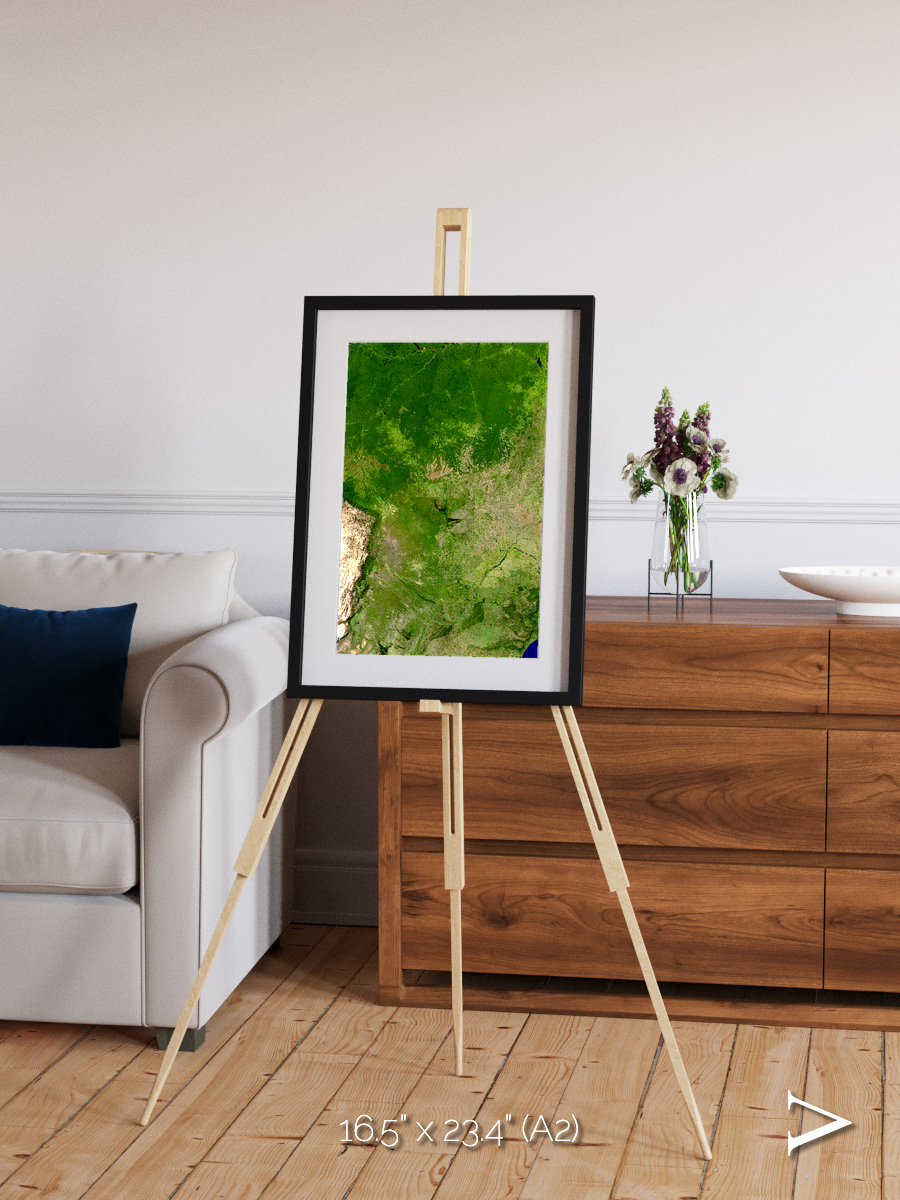 Ribbon River, South America Framed & Mounted Print
