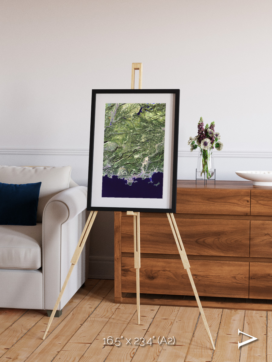Bay and Shore, Southern Coast of France Framed & Mounted Print