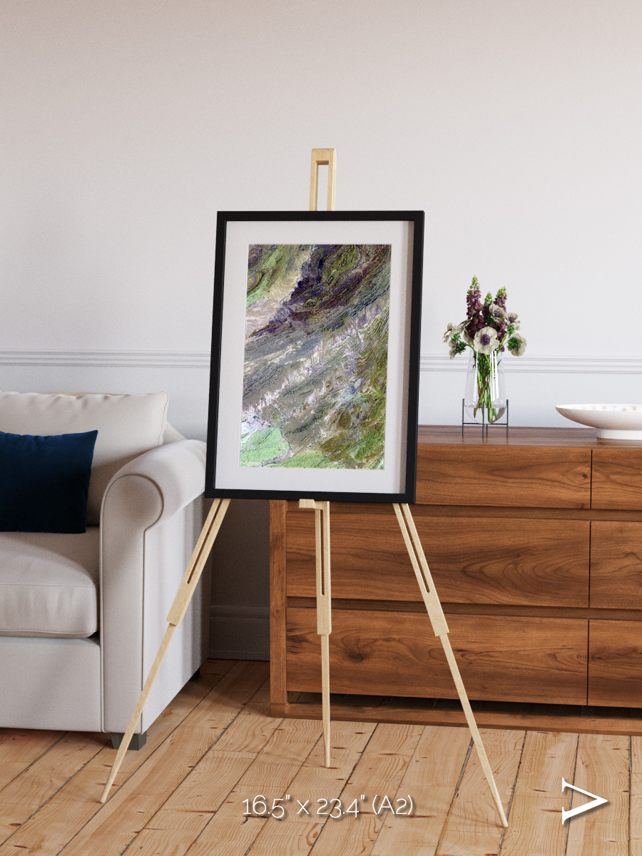Rugged Relief, Sulaiman Mountains Framed & Mounted Print