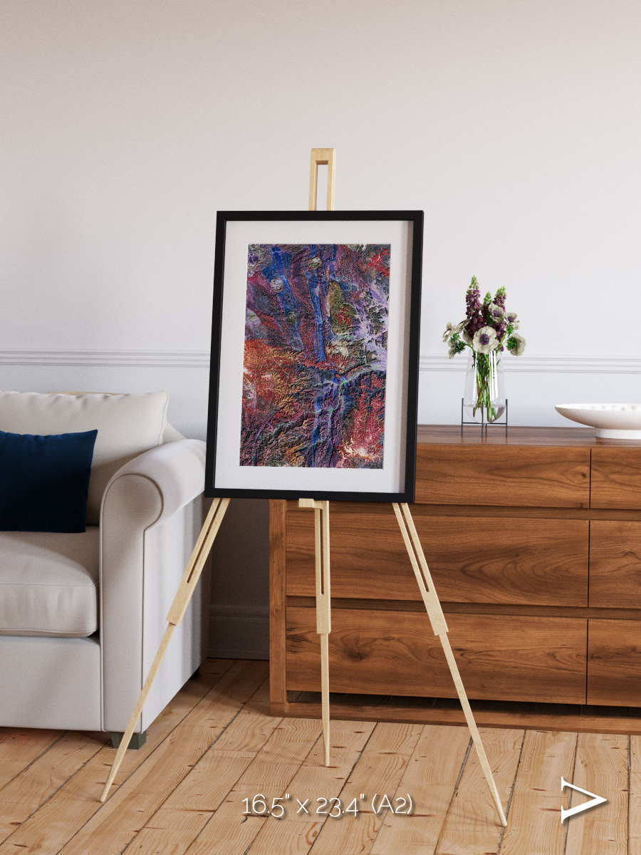 Geologic Tapestry, Asharah Fault Zone Framed & Mounted Print