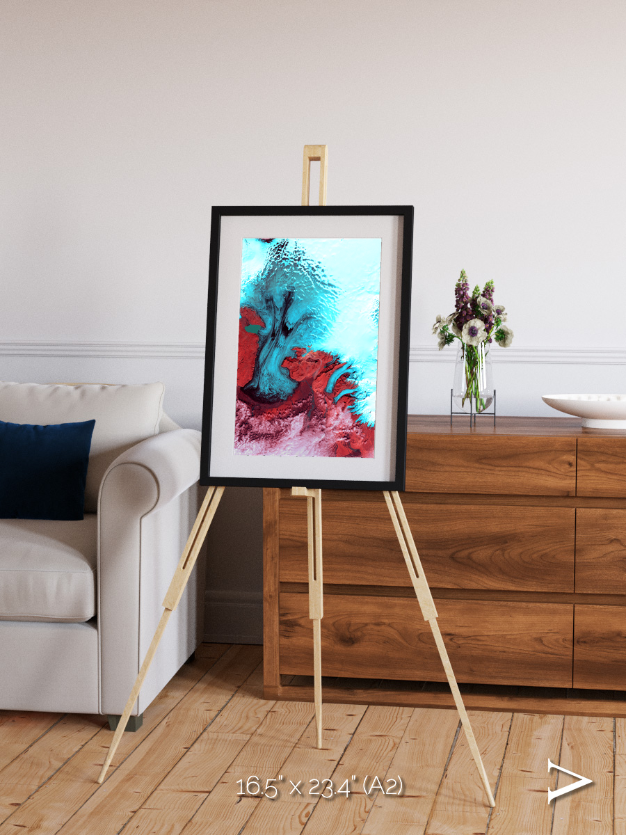 Polar Flow, Vatnajokull Glacier Ice Cap Framed & Mounted Print