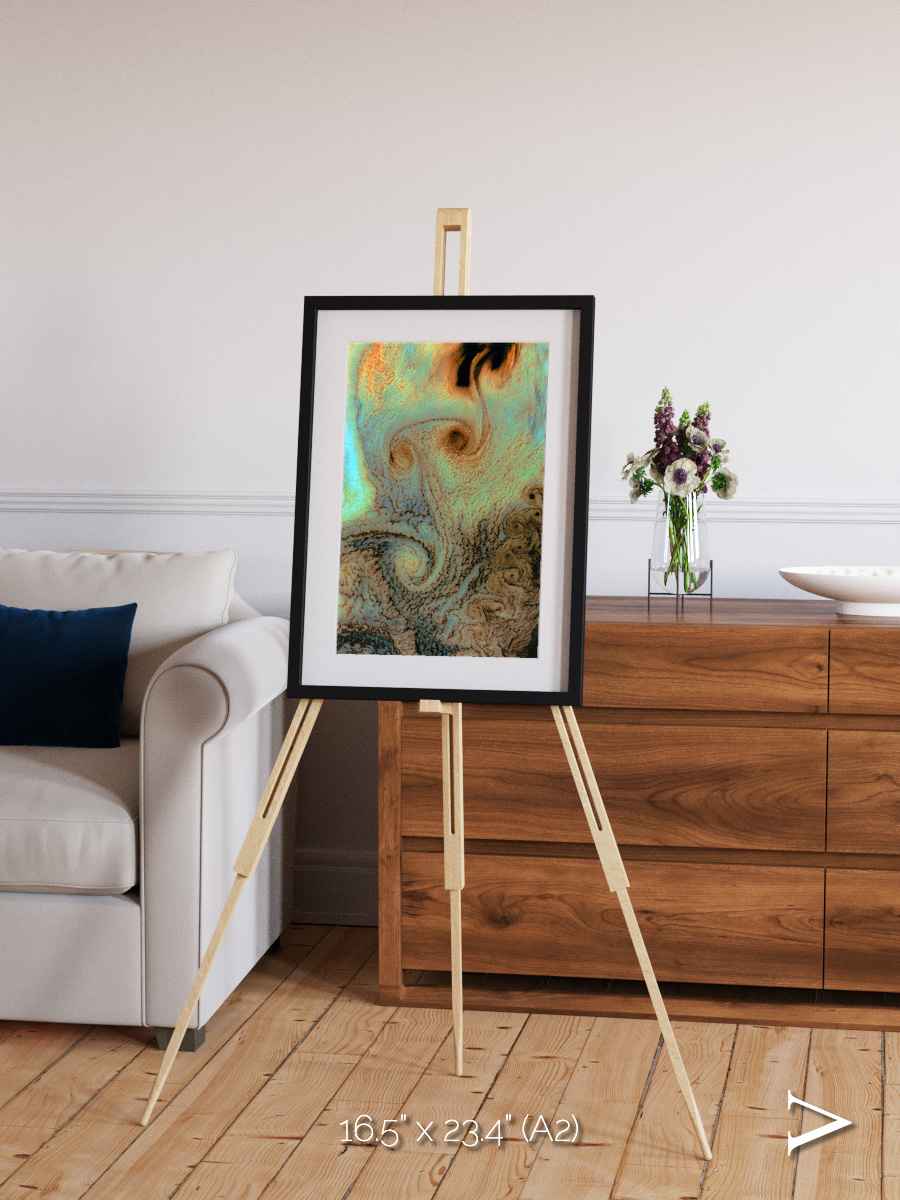 Atmospheric Patterns, Von Karman Vortices Framed & Mounted Print