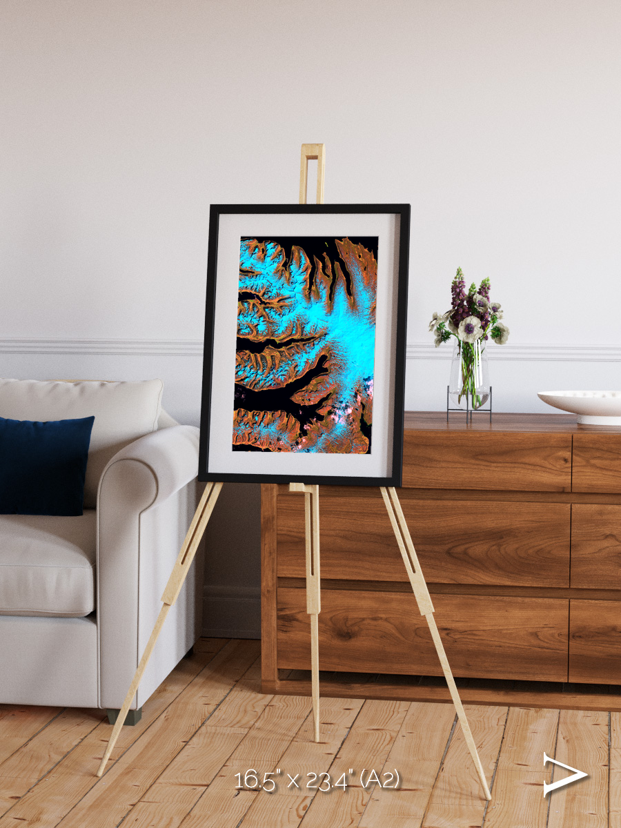 Frozen Currents, West Fjords Framed & Mounted Print