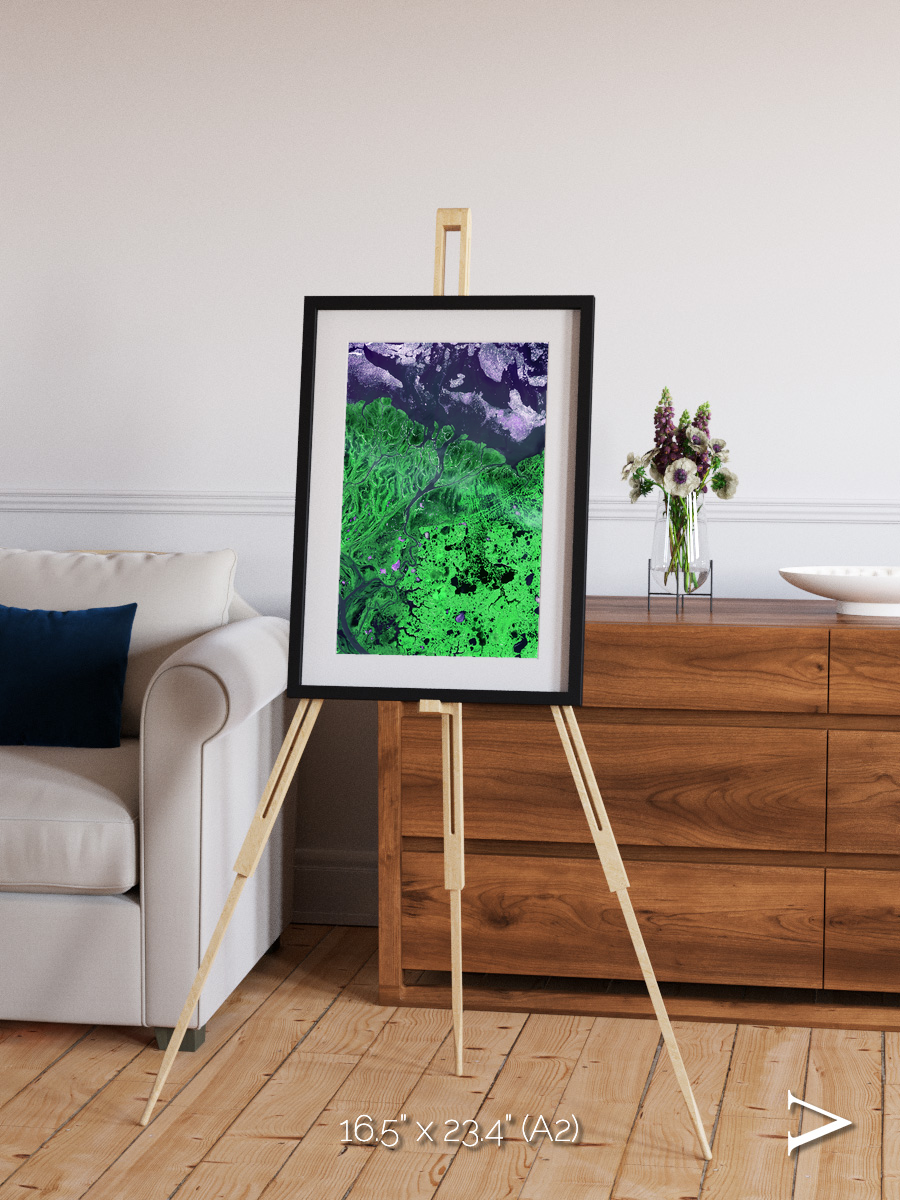 Polar Flow, Yukon Delta Framed & Mounted Print
