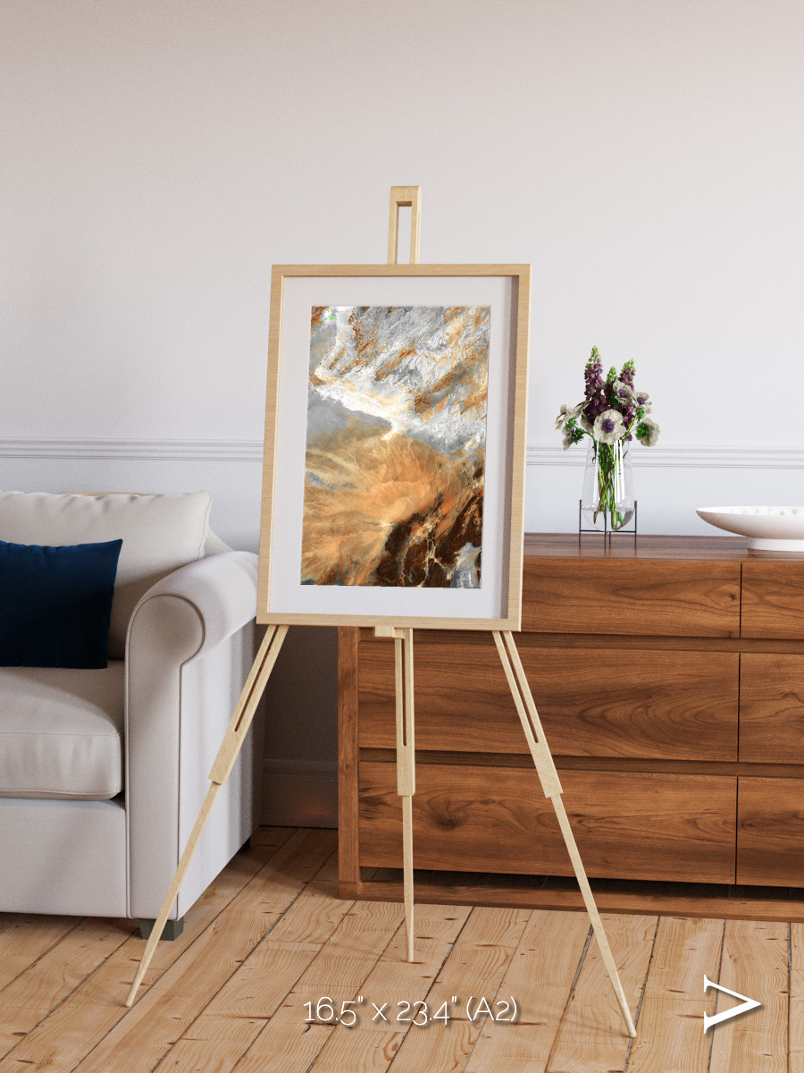 Etched Sands, Algerian Sahara Framed & Mounted Print
