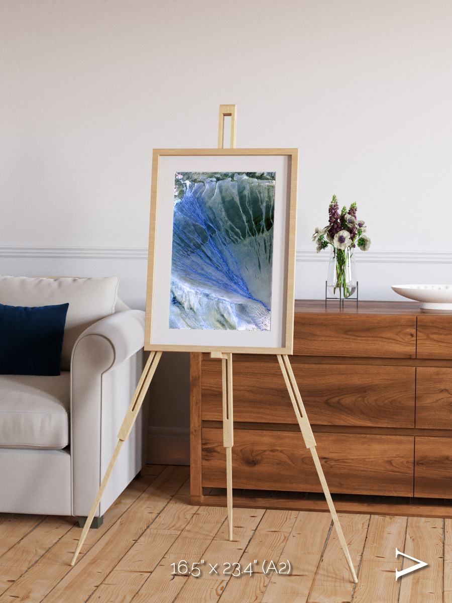 Sunlit Dunes, Alluvial Fan Framed & Mounted Print
